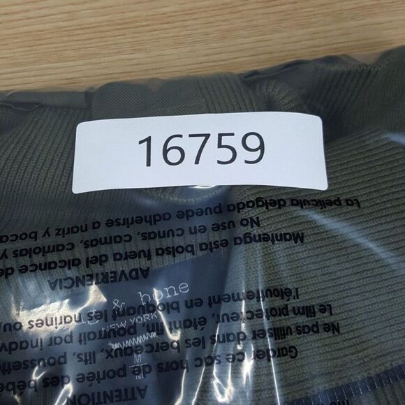 RAG & BONE Sweater Mens Medium Green Zip Up Rib Knit Washed Dexter Andrew $328 - Picture 11 of 11